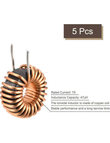 Bobina Inductancia Toroidal MECCANIXITY 47uH 7A Paquete de 5