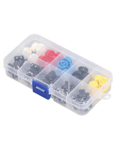 Juego de 25 Interruptores Táctiles Redondos WALFRONT 12x12mm Multicolor