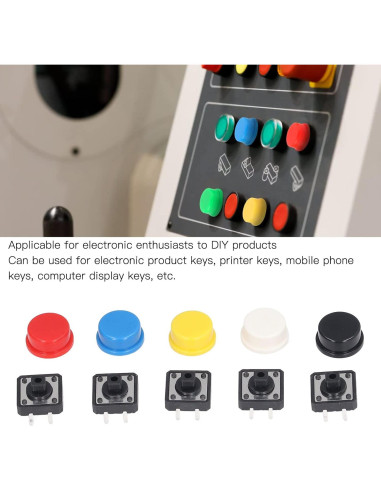 Juego de 25 Interruptores Táctiles Redondos WALFRONT 12x12mm Multicolor