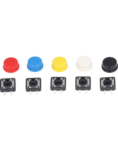 Juego de 25 Interruptores Táctiles Redondos WALFRONT 12x12mm Multicolor