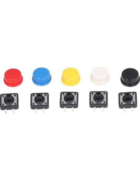 Juego de 25 Interruptores Táctiles Redondos WALFRONT 12x12mm Multicolor