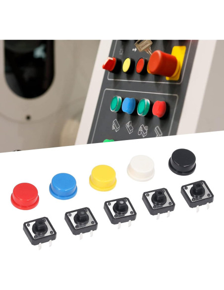 Juego de 25 Interruptores Táctiles Redondos WALFRONT 12x12mm Multicolor