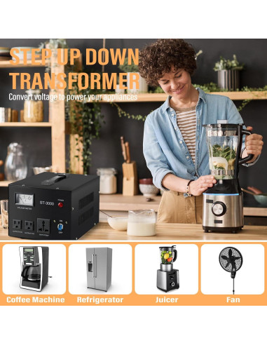 Convertidor Regulador de Voltaje YaeCCC ST-3000 110V/220V