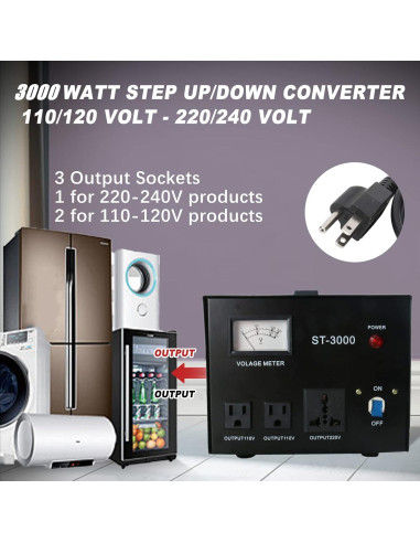 Convertidor Regulador de Voltaje YaeCCC ST-3000 110V/220V