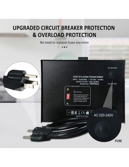 Convertidor Regulador de Voltaje YaeCCC ST-3000 110V/220V