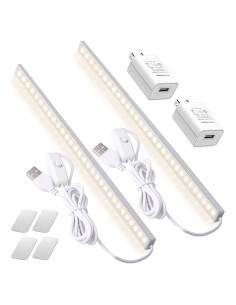 2 Pack Luz LED Bajo Gabinete DWEPTU con Enchufe AC 30.5 cm