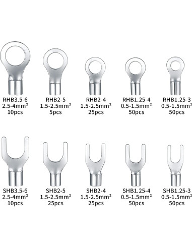 Kit de 320 Terminales Hembras de Anillo No Aislados MRSDZ