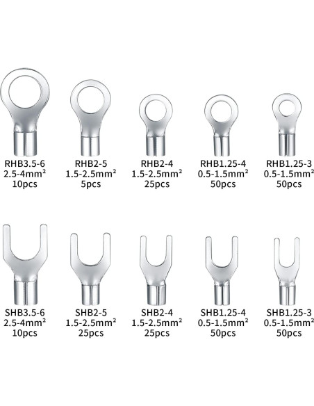 Kit de 320 Terminales Hembras de Anillo No Aislados MRSDZ