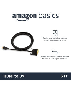 Cable Adaptador HDMI a DVI Amazon Basics 1.8m Bidireccional 1080P 2