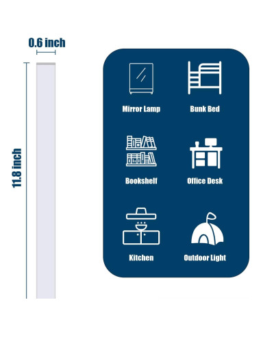 2 Pack Luz LED Bajo Gabinete DWEPTU con Enchufe AC 30.5 cm