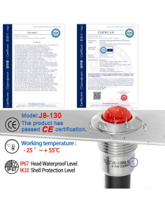 Luz Indicadora LED 8mm ZGSZJHF Acero Inoxidable 12-24V IP67 2