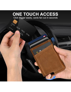 Cartera de Aluminio Bloqueadora RFID Dinghao Marrón Texas 2