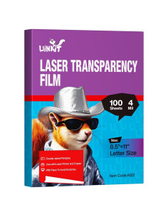 Película de Transparencia Láser Uinkit 100 Hojas A4 21.6x27.9 cm