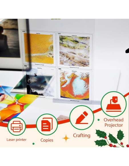 Película de Transparencia Láser Uinkit 100 Hojas A4 21.6x27.9 cm