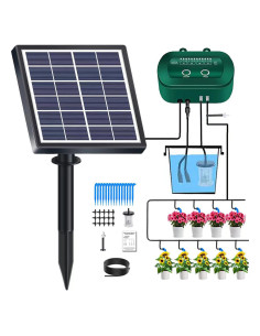 Kit de Riego por Goteo Solar Lewisia 2W para 15 Plantas