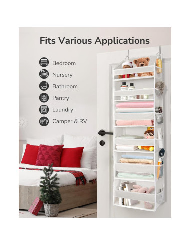 Organizador Colgante ULG sobre Puerta 6 Bolsillos Beige 22.68kg