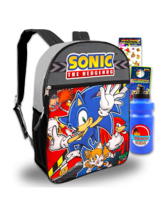 Mochila Escolar Sonic the Hedgehog 40.64 cm + Accesorios