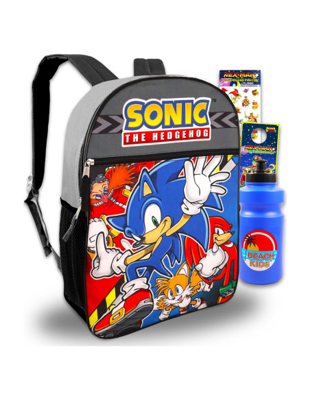 Mochila Escolar Sonic the Hedgehog 40.64 cm + Accesorios