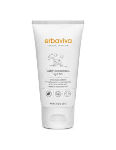 Protector Solar Orgánico para Bebés Erbaviva 75 ml - UVA/UVB, Resistente al Agua