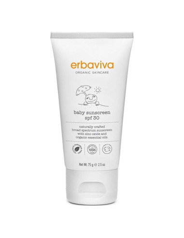 Protector Solar Orgánico para Bebés Erbaviva 75 ml - UVA/UVB, Resistente al Agua