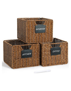 Cestas de Almacenamiento Plegables DINGTAI Marrón 3 Piezas