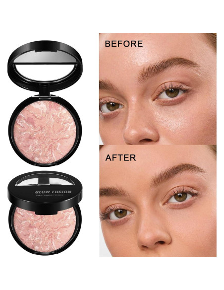 Polvo Fijador de Maquillaje Horneado BEUKING 15g Acabado Luminoso