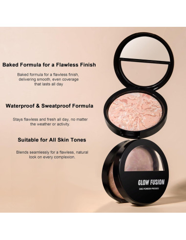 Polvo Fijador de Maquillaje Horneado BEUKING 15g Acabado Luminoso