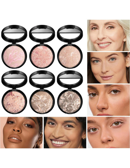 Polvo Fijador de Maquillaje Horneado BEUKING 15g Acabado Luminoso