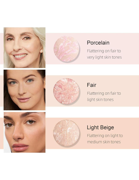 Polvo Fijador de Maquillaje Horneado BEUKING 15g Acabado Luminoso