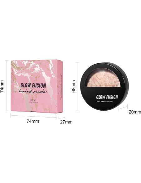 Polvo Fijador de Maquillaje Horneado BEUKING 15g Acabado Luminoso