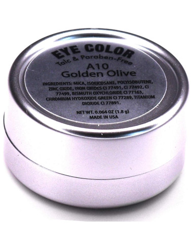 Ombre de Ojos Vegana en Polvo Prensado Verde Oliva Dorado