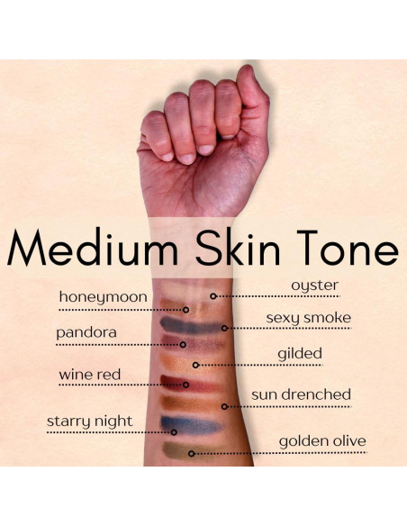 Ombre de Ojos Vegana en Polvo Prensado Verde Oliva Dorado