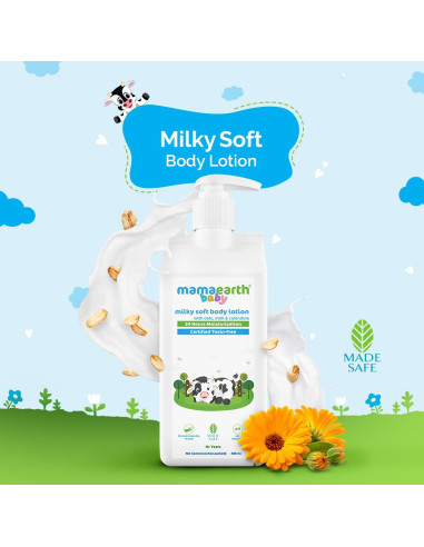 Loción Corporal Suave Mamaearth 400ml con Leche y Caléndula
