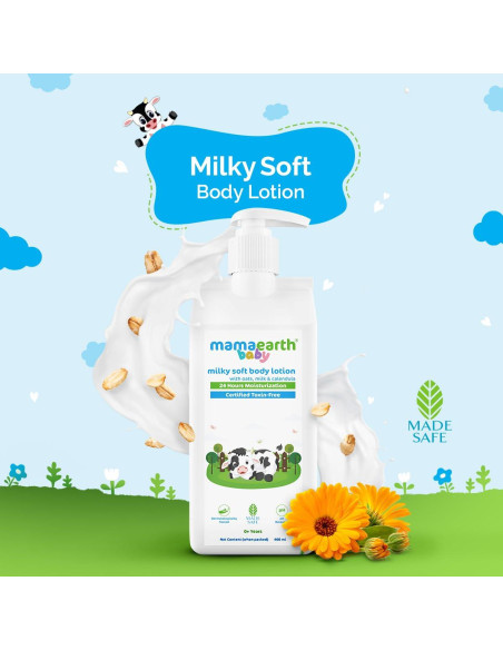 Loción Corporal Suave Mamaearth 400ml con Leche y Caléndula
