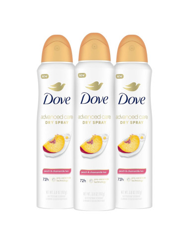 Desodorante Antitranspirante Dove Cuidado Avanzado 3x100ml Durazno y Té de Manzanilla