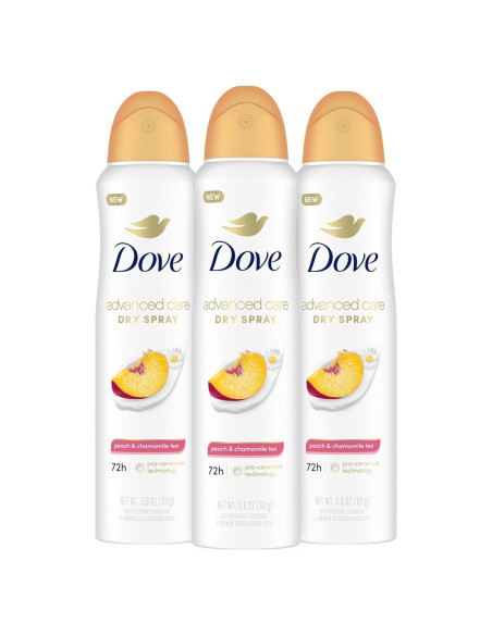 Desodorante Antitranspirante Dove Cuidado Avanzado 3x100ml Durazno y Té de Manzanilla