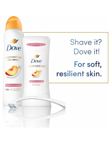 Desodorante Antitranspirante Dove Cuidado Avanzado 3x100ml Durazno y Té de Manzanilla