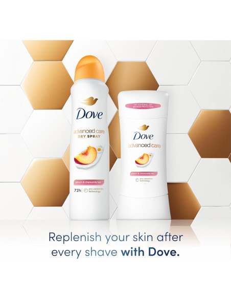 Desodorante Antitranspirante Dove Cuidado Avanzado 3x100ml Durazno y Té de Manzanilla