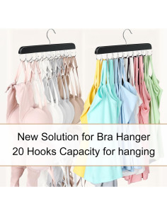 Perchero Plegable de Madera Resovo para 20 Ganchos - Negro 2