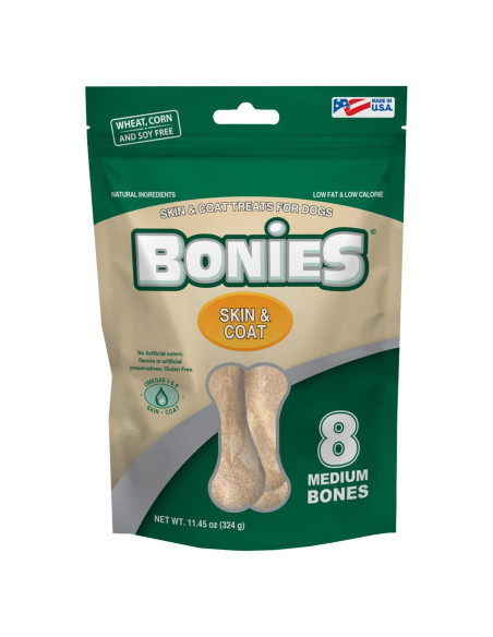 Bonies Hueso Natural para Piel y Pelaje Sabor Pollo 8 Unidades