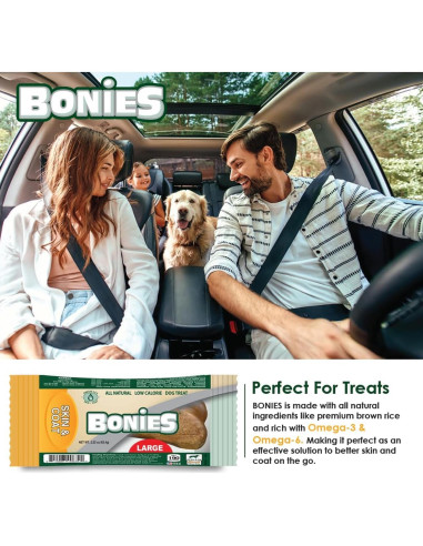 Bonies Hueso Natural para Piel y Pelaje Sabor Pollo 8 Unidades