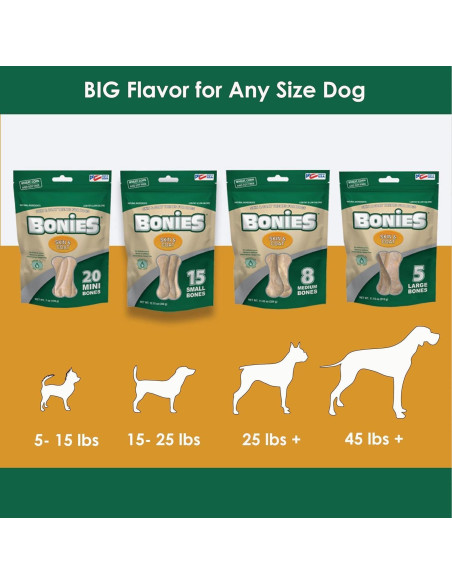 Bonies Hueso Natural para Piel y Pelaje Sabor Pollo 8 Unidades