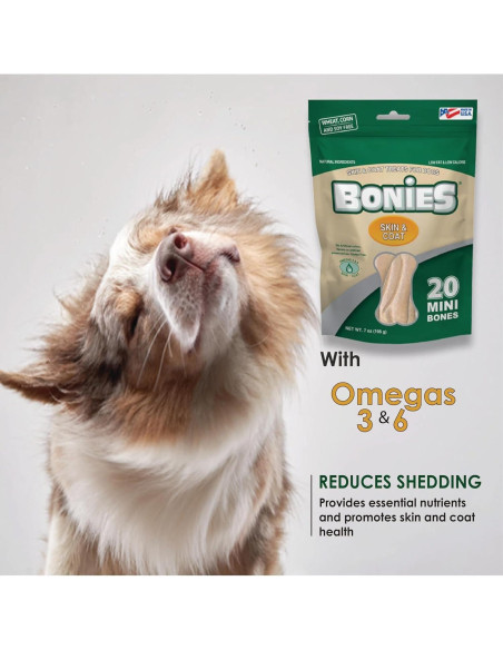 Bonies Hueso Natural para Piel y Pelaje Sabor Pollo 8 Unidades