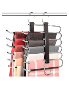 Perchas para Pantalones Antideslizantes HUITEM - 2 Paquetes de Acero Inoxidable