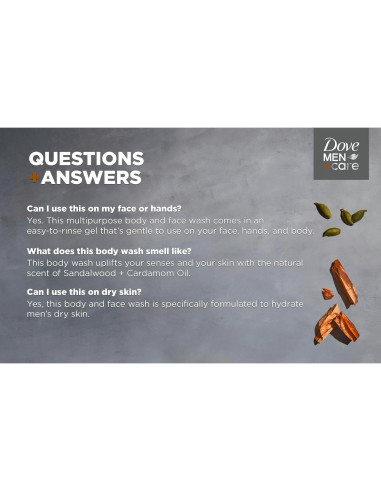 Gel de Ducha Dove Hombres Sándalo + Cardamomo 770ml y Carbón + Arcilla 532ml