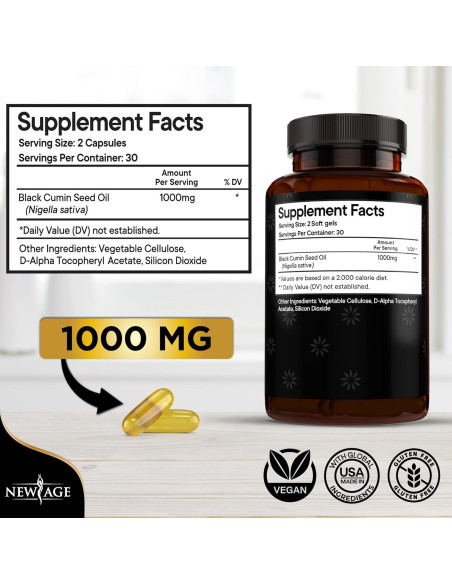 Cápsulas de Aceite de Semilla Negra NEW AGE - 60 Unidades