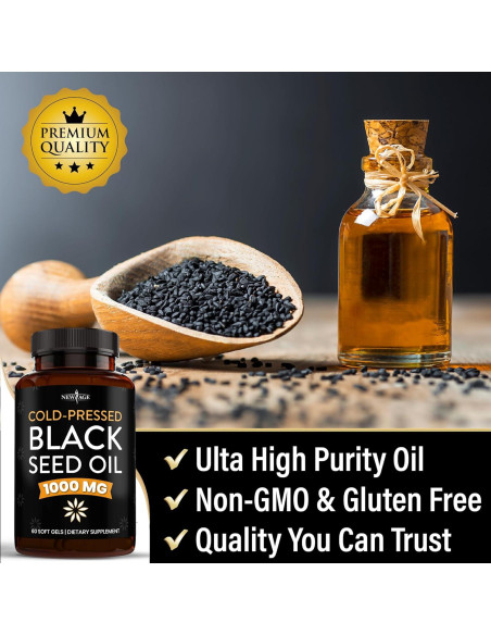 Cápsulas de Aceite de Semilla Negra NEW AGE - 60 Unidades