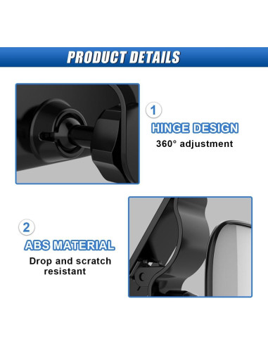 Espejo Convexo de Coche para Bebé UHANBUT Ajustable 360