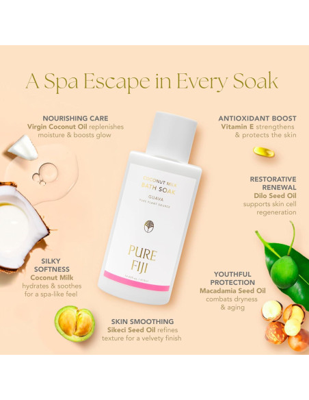 Leche de Coco para Baño Pure Fiji Guayaba 415ml Hidratante