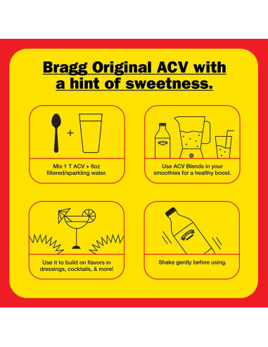 Vinagre de Sidra de Manzana Orgánico Bragg con Miel y Cayena 473 ml